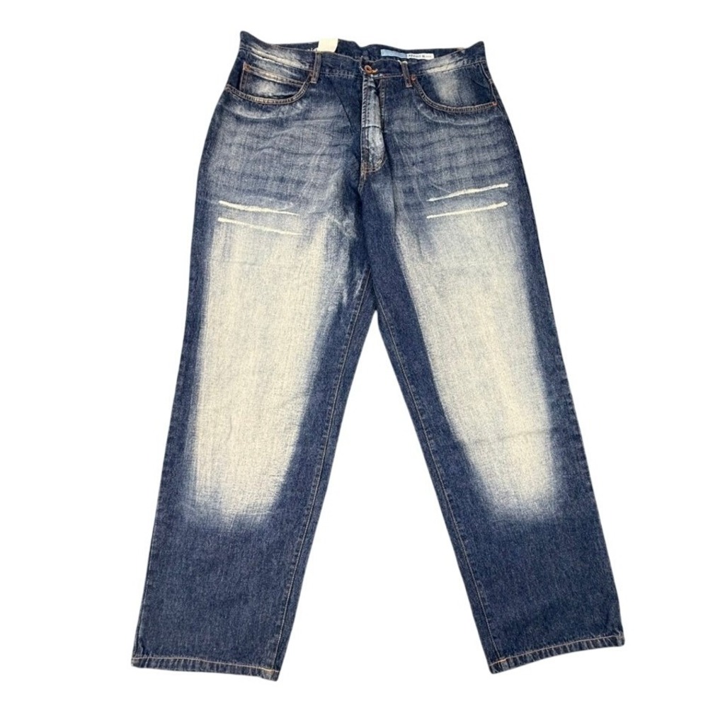 VTG Azzure Denim Mens Zombie Wash Straight Leg Jeans Blue Size 40 M6229 NWT